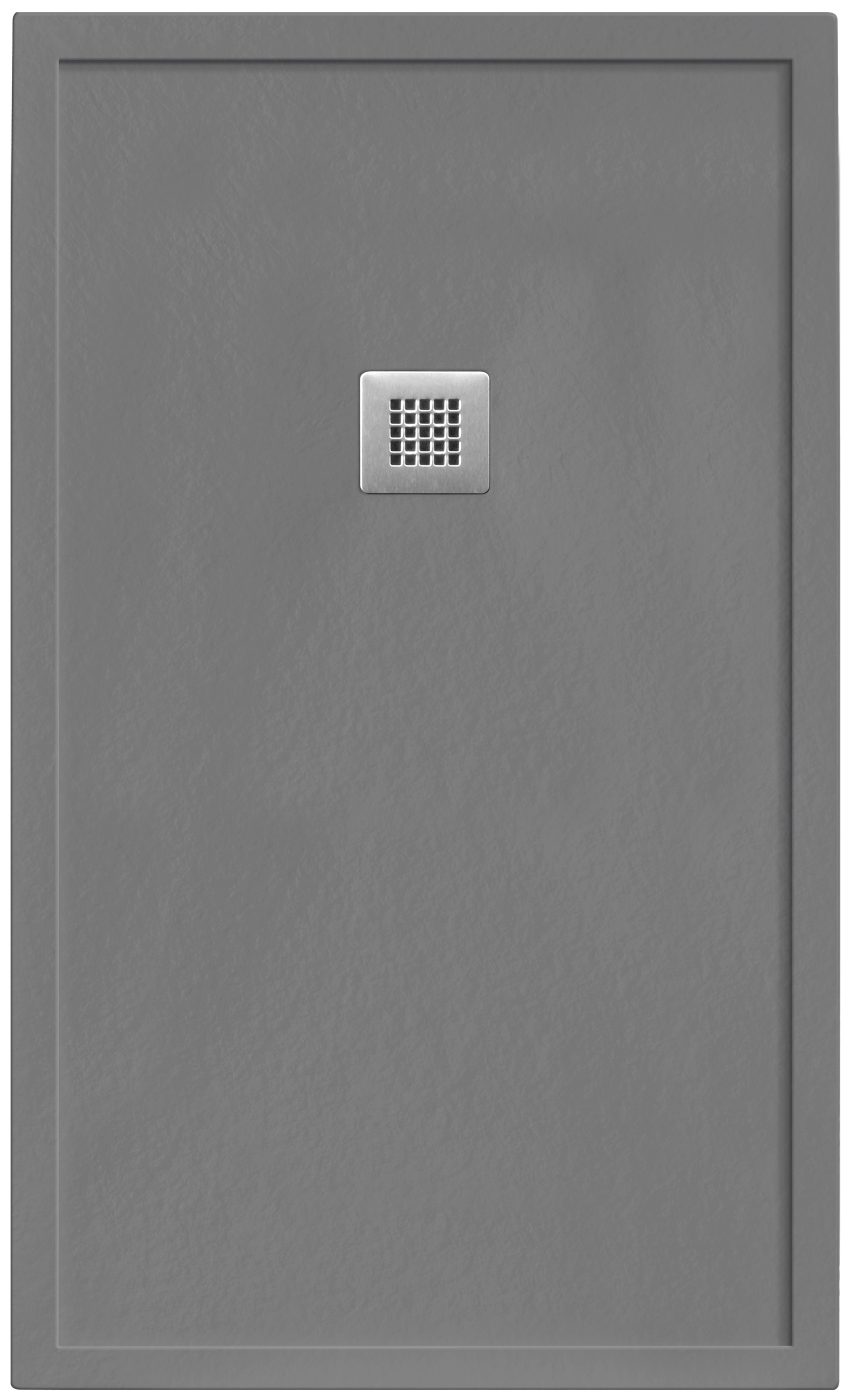 Marco Nature stone resin shower pan in grey by Shower Pans LLC